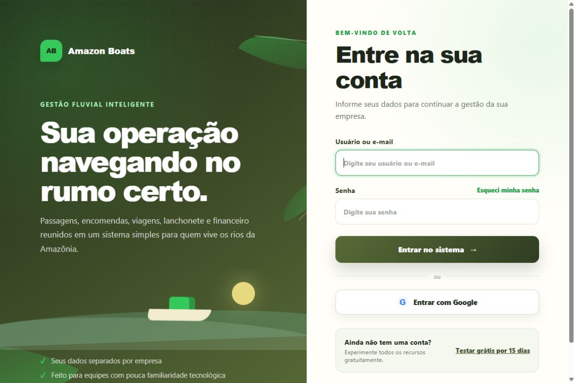 Página pública de Amazon Boats