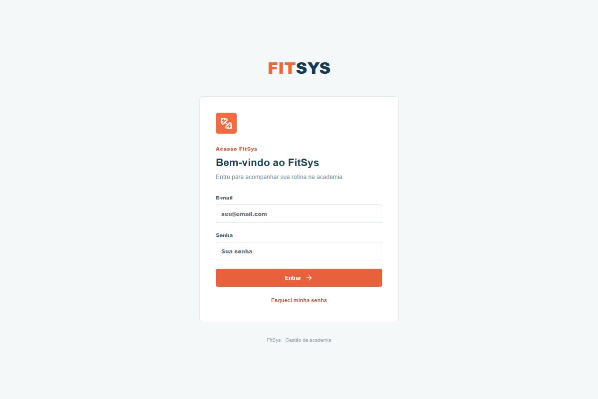 Página pública de acesso ao FitSys