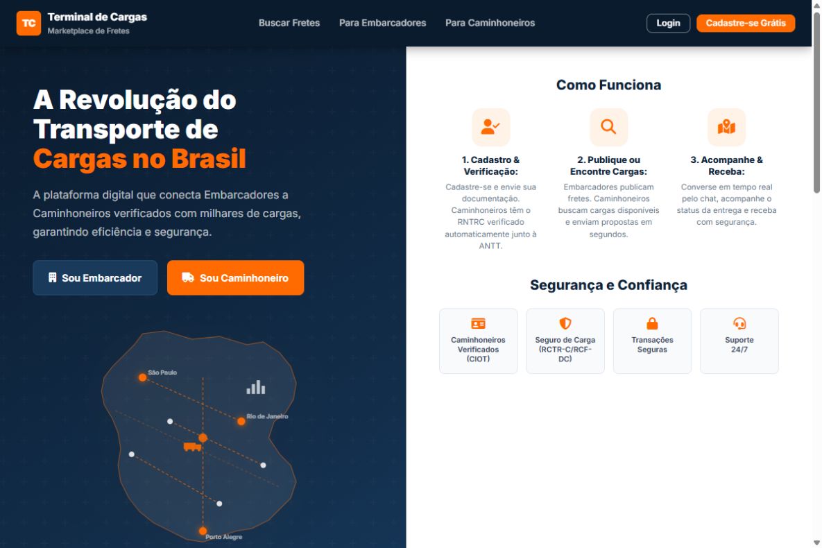 Página pública de Terminal de Cargas